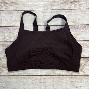 Old Navy Brown Sports Bra High Neck Adjustable Straps Medium Support Workout Act